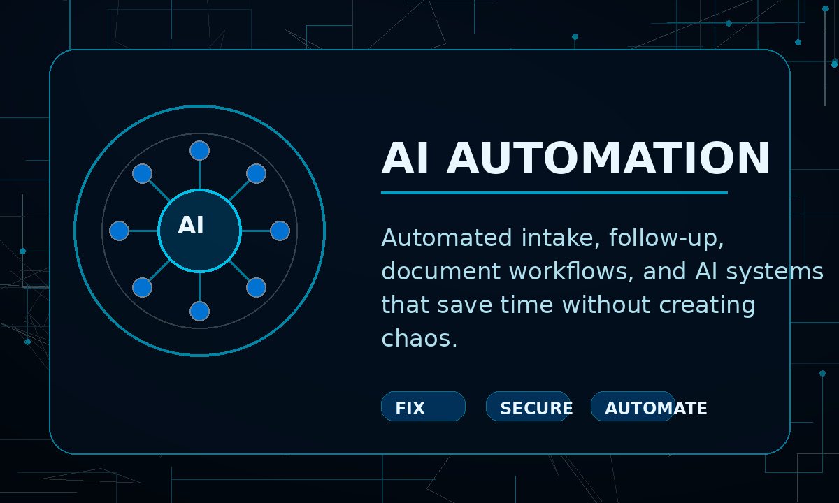 ICE FIXIT AI Automation — workflow engines, agents, intake systems