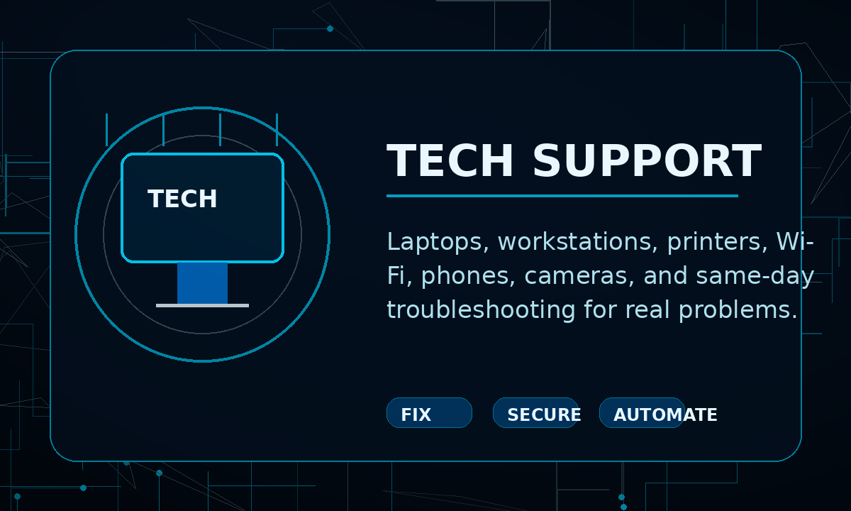ICE FIXIT Tech Support — hardware, Wi-Fi, printers, devices